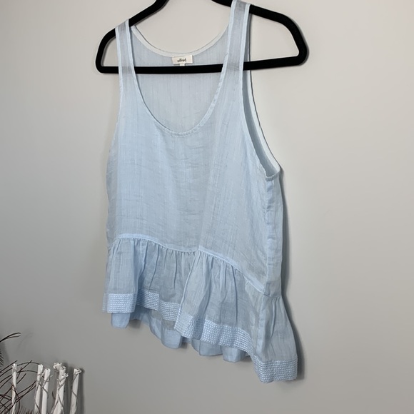 Aritzia Wilfred Peplum Sleeveless Top Light Blue Size Medium - Picture 4 of 9